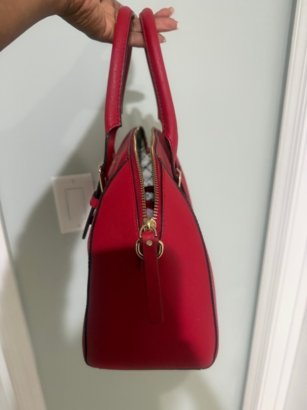 Kate Spade red satchel handbag- 2 Way Bag-Preowned - Picture 7 of 12